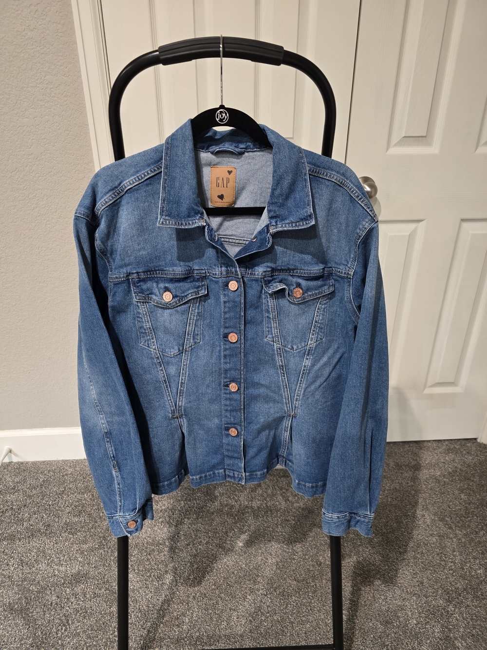 GAP Medium Blue Women's Denim Jacket with Copper Buttons
